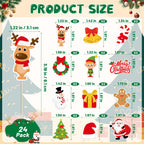 QZYL 24 Pcs Christmas Cupcake Toppers – Santa, Snowman, Bells & Gingerbread Cake Picks