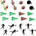 QZYL 24 Pcs Football Cupcake Toppers – Disposable Football Themed Cake Decorations for Sports Parties