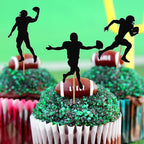 QZYL 24 Pcs Football Cupcake Toppers – Disposable Football Themed Cake Decorations for Sports Parties