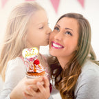 QZYL 12Pcs Happy Mother's Day Cupcake Toppers – Gold Floral Cake Picks for Mom