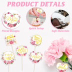 QZYL 24 Pcs Gold Foil Mother's Day Cake Toppers – 12 Styles for Cakes, Cupcakes & Floral Decor