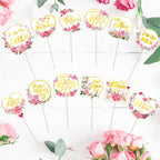 QZYL 24 Pcs Gold Foil Mother's Day Cake Toppers – 12 Styles for Cakes, Cupcakes & Floral Decor