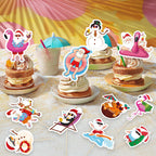 QZYL 24Pcs Summer Christmas Cupcake Toppers – Santa Beach & Flamingo Cake Picks for Xmas in July