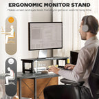 HOMCOM 168cm Reversible L Shaped Desk, Industrial Corner Computer Desk with Adjustable Shelf and Storage Bag, 240cm 2 Person Desk with Monitor Stand, Black