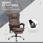 Vinsetto Vibrating Massage Office Chair with Heat, Desk Chair with Height Adjustable and Footrest, Dark Brown