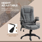 Vinsetto Massage Recliner Chair Heated Office Chair with Six Massage Points Linen-Feel Fabric 360\'c2\'b0 Swivel Wheels Grey