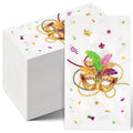 Ragnhild Mardi Gras Napkins — 100-Count Rectangle Cocktail Napkins for Carnival Party Decor