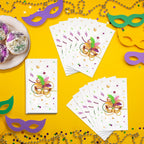 Ragnhild Mardi Gras Napkins — 100-Count Rectangle Cocktail Napkins for Carnival Party Decor