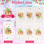 Ragnhild Mardi Gras Napkins — 100-Count Rectangle Cocktail Napkins for Carnival Party Decor