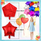 Raiten 100-Piece 18-Inch Star Shape Foil Balloons – Multicolor Helium Party Decor