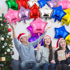 Raiten 100-Piece 18-Inch Star Shape Foil Balloons – Multicolor Helium Party Decor