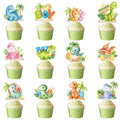 Rakuto Dinosaur Baby Shower Decorations 36Pcs Cupcake Toppers – Hatching Soon & It's a Boy