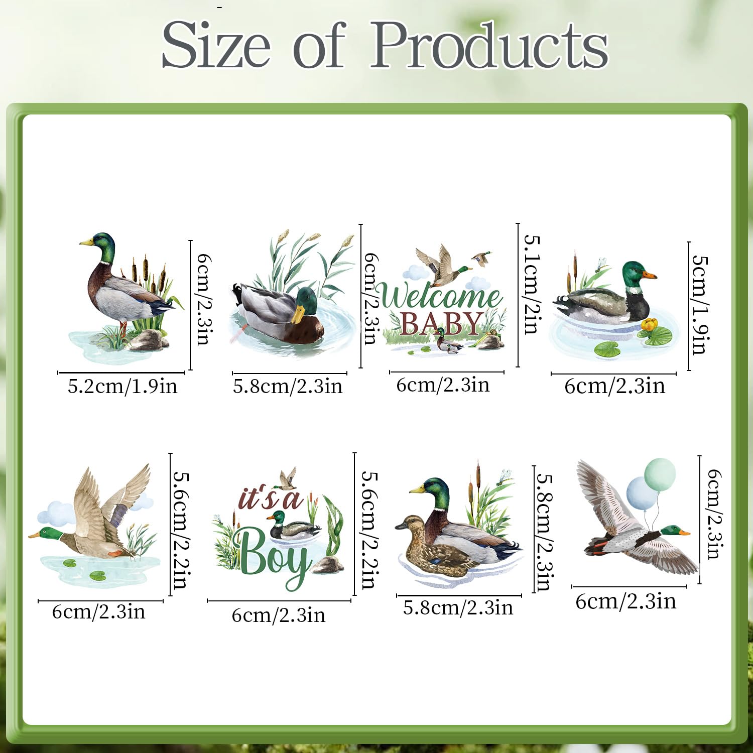 Rakuto Mallard Duck Baby Shower Decorations – 40Pcs Cupcake Toppers (It’s a Boy)