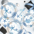 Rakuto Ocean Themed Party Decorations – 96pc Beach Tableware Set Serves 24
