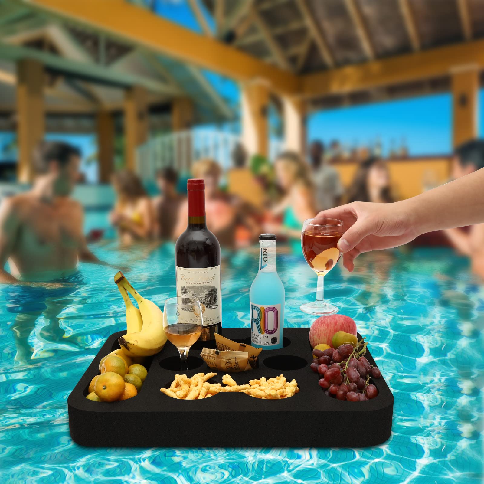 RAMIEYOO Floating Drink Holder – Versatile Pool, Beach & Hot Tub Tray for Easy Serving