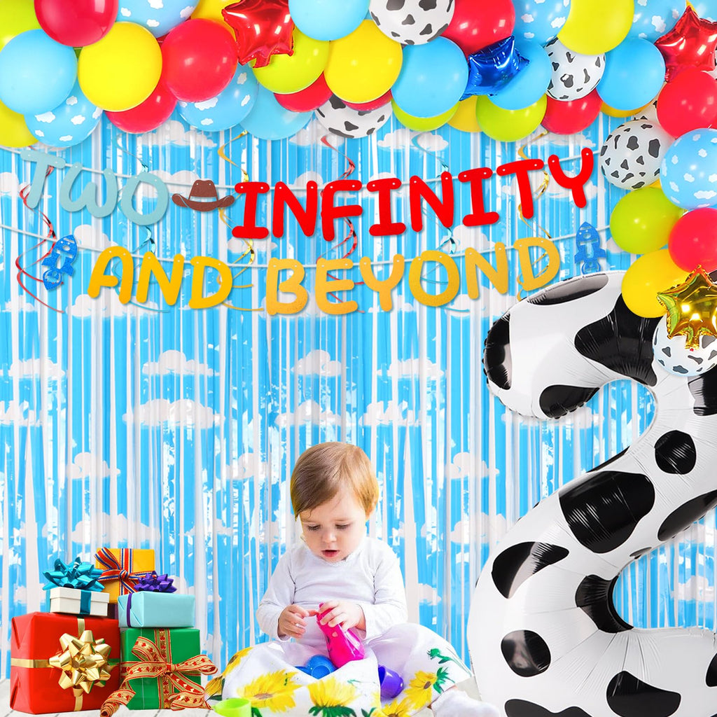 RANERVZ Two Infinity and Beyond Banner - Toy-Inspired 2nd Birthday Decor