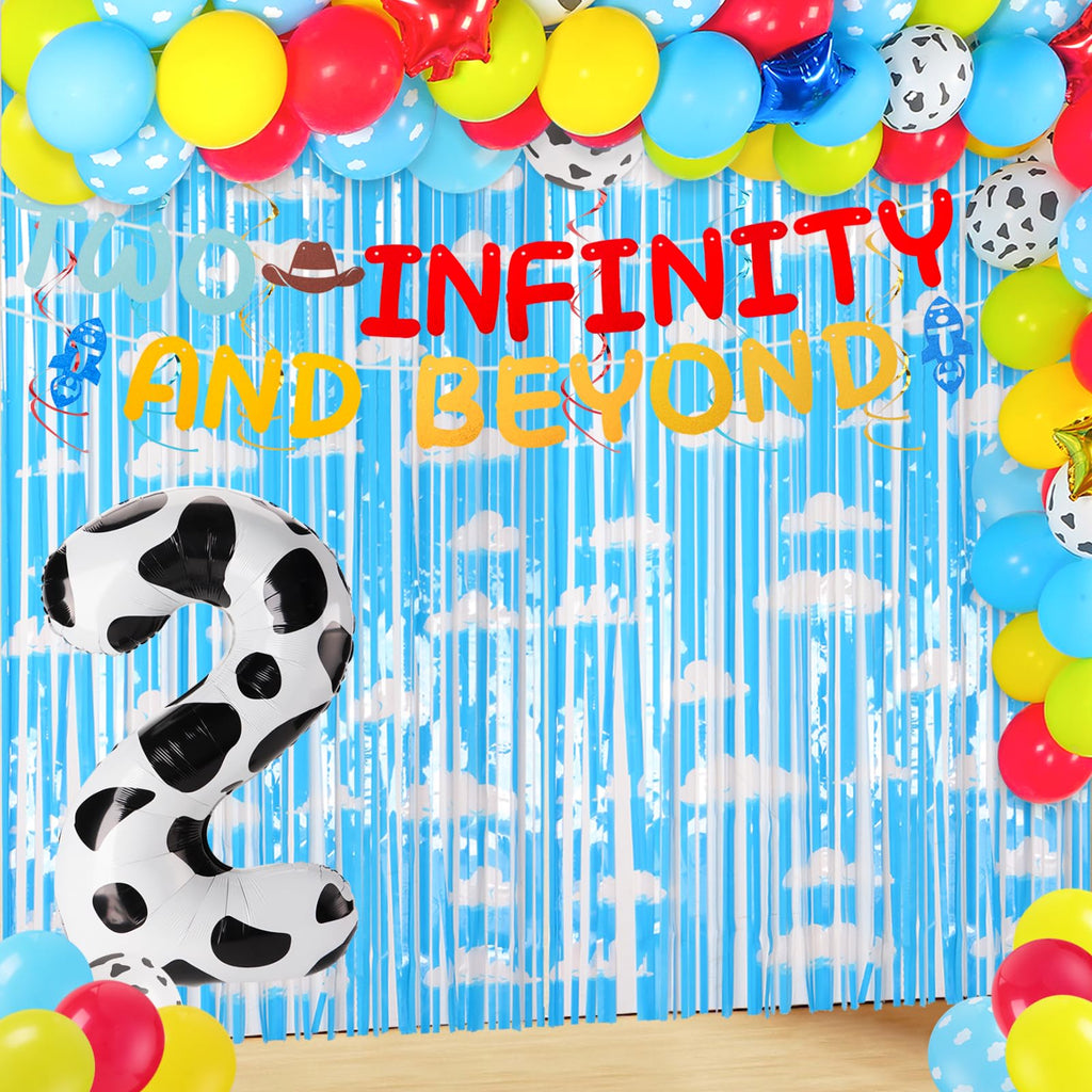 RANERVZ Two Infinity and Beyond Banner - Toy-Inspired 2nd Birthday Decor