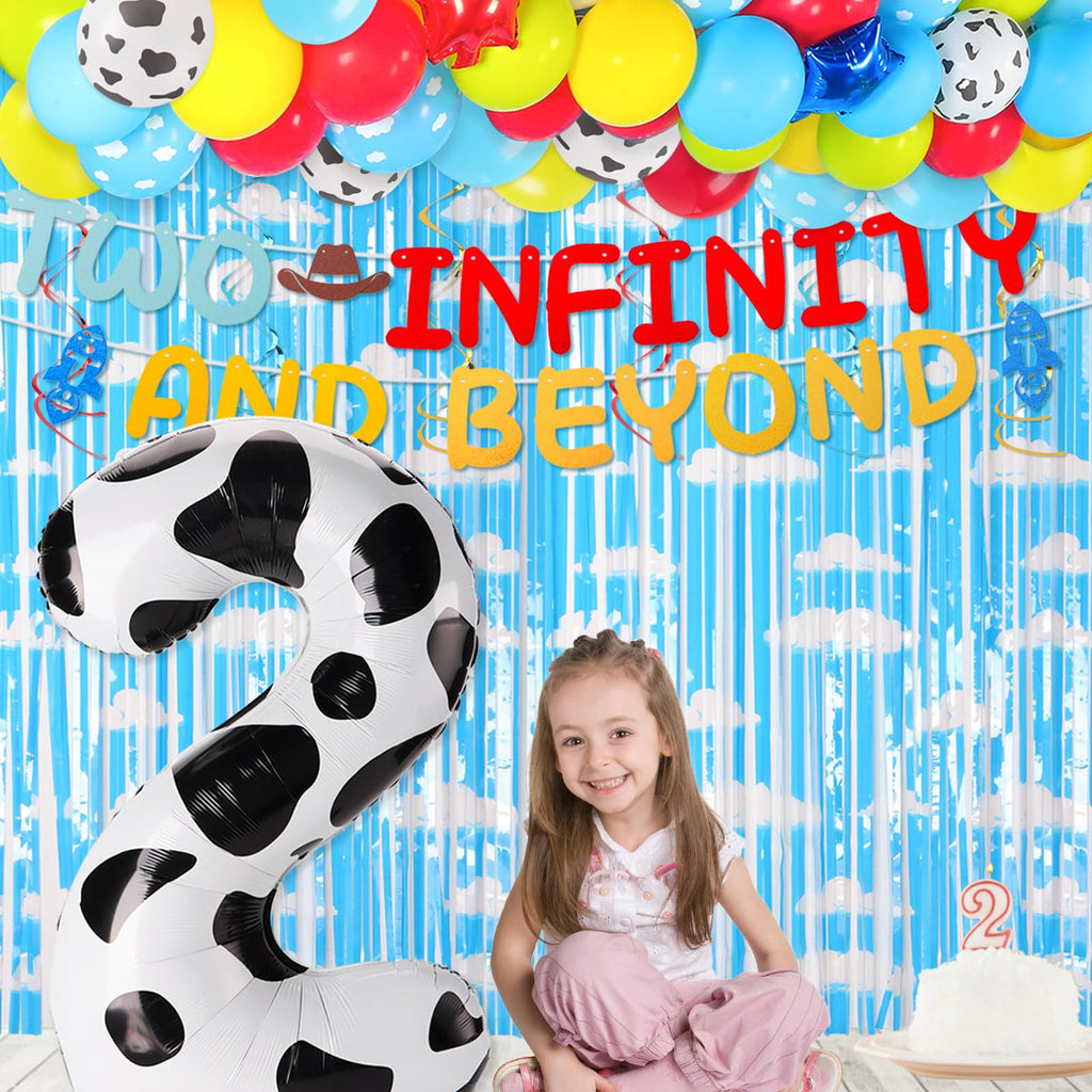 RANERVZ Two Infinity and Beyond Banner - Toy-Inspired 2nd Birthday Decor