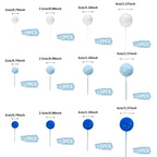 RASSLISA Ball Cake Topper Set | Colorful Pearl Ball Picks for Birthday, Wedding & Party (Blue White Dark Blue)