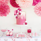 RASSLISA Ball Cake Topper Set – Colorful Pearl Ball Picks for Bear Theme Parties (Pink/White/Hot Pink)