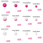 RASSLISA Ball Cake Topper Set – Colorful Pearl Ball Picks for Bear Theme Parties (Pink/White/Hot Pink)