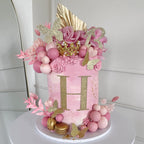 RASSLISA Ball Cake Topper Set – Colorful Pearl Ball Picks for Bear Theme Parties (Pink/White/Hot Pink)