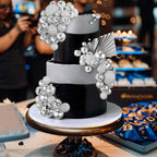 RASSLISA 56 PCS Ball Shaped Cake Toppers – Silver Pearl Ball Picks for Cakes & Desserts