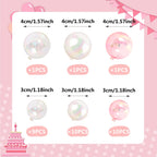 RASSLISA 32 Pcs Colorful Ball Cake Toppers – White, Clear & Pink