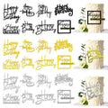 RASSLISA 24 PCS Happy Birthday Cake Toppers – Mirror Acrylic, 8 Styles, 3 Colors