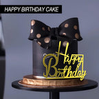 RASSLISA 36 PCS Happy Birthday Cake Toppers – Mirror Acrylic, 12 Styles, 3 Colors