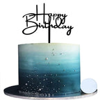 RASSLISA 10 Pcs Black Happy Birthday Cake Topper – Acrylic Cupcake Picks