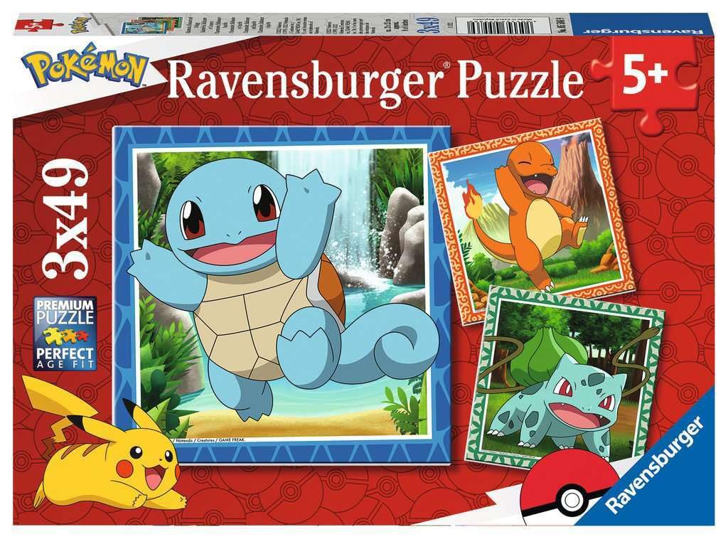 Ravensburger Classic Pokemon Jigsaw Puzzles for Kids 5+ | 3x49 Pieces