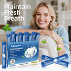 RAZOKO Mouthwash Travel Size Strips – Alcohol & Fluoride Free, Portable Fresh Mint