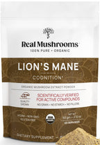 Real Mushrooms Lions Mane Supplement - Organic, Vegan, Non-GMO | 60 Servings