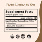 Real Mushrooms Lions Mane Supplement - Organic, Vegan, Non-GMO | 60 Servings