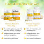 Real Mushrooms Tremella Capsules – Organic Tremella Extract, 300 Count