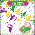 Realspring Mardi Gras Sticky Hands – 300 Pcs Carnival Party Favors (Purple, Gold, Green)