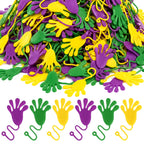 Realspring Mardi Gras Sticky Hands – 300 Pcs Carnival Party Favors (Purple, Gold, Green)