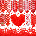 Realspring 18-Inch Valentine’s Day Heart Foil Balloons Set – 50 Red Heart Balloons + 1000 Silk Rose Petals
