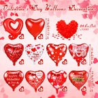 Realspring 18-Inch Valentine’s Day Heart Foil Balloons Set – 50 Red Heart Balloons + 1000 Silk Rose Petals