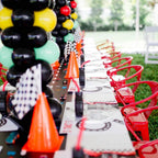 RECER Traffic Cones with Racing Checkered Flags – 24-Piece Party Decor Set