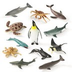 RECUR Shark Toys Cake Topper – 12 Hand-Painted Ocean Mini Figures