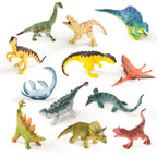 RECUR Dinosaur Figure Toys – 12-Pcs Hand-Painted Mini Dino Figurines for Cake Toppers & Tabletop Display