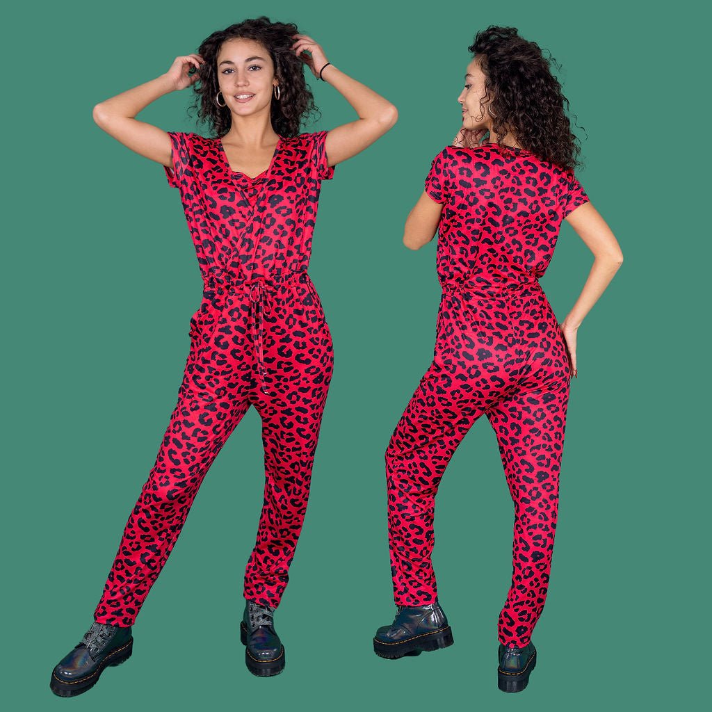Red Leopard Breastfeeding Jumpsuit | Nursing Jumpsuit | MilkyMoon