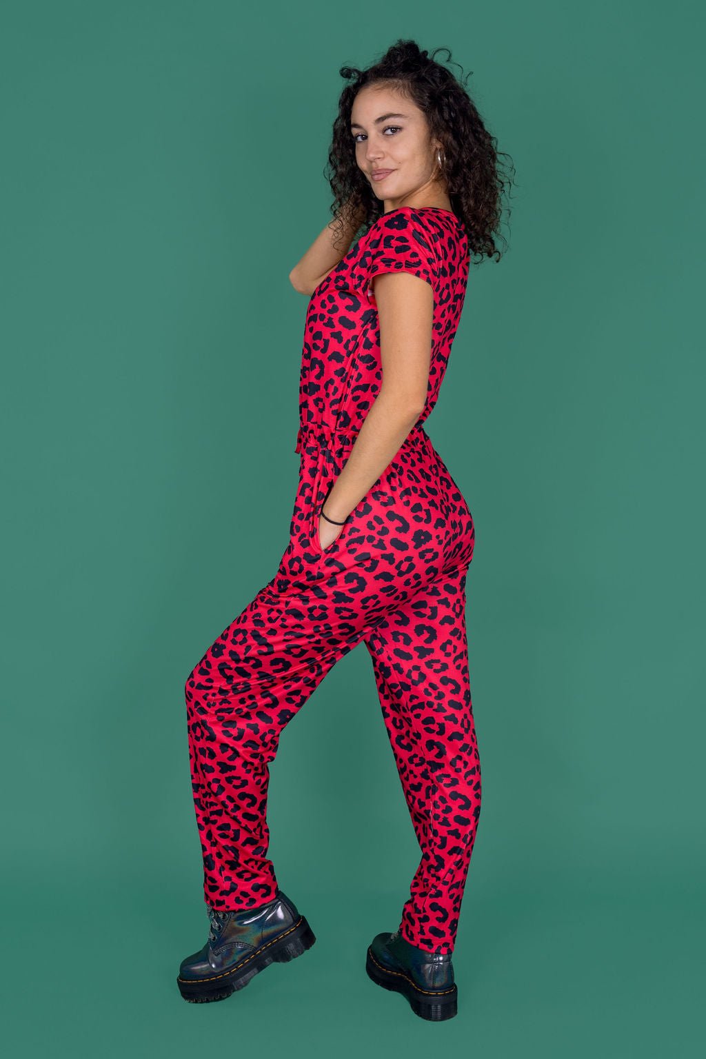 Red Leopard Breastfeeding Jumpsuit | Nursing Jumpsuit | MilkyMoon