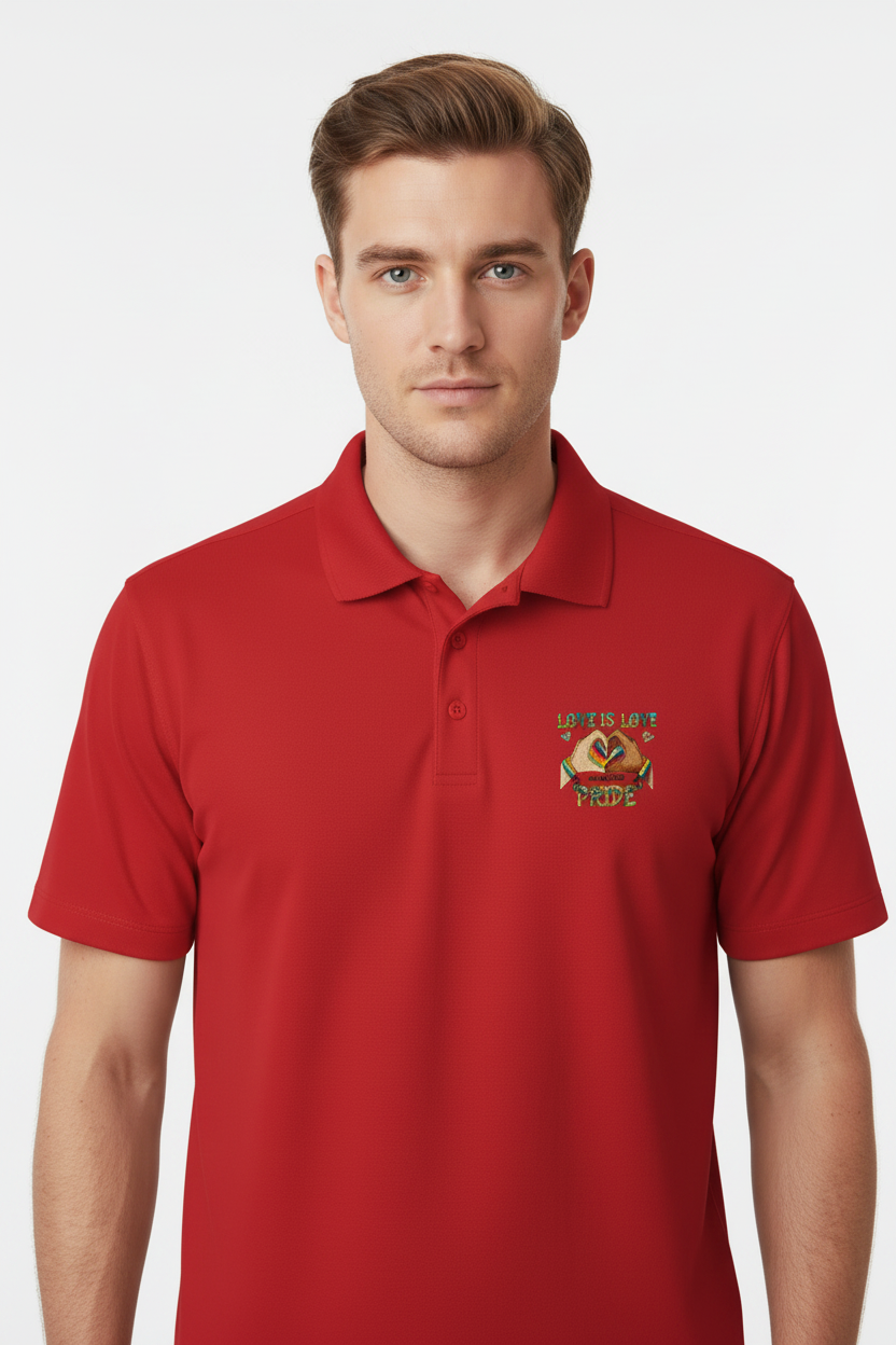 MEHZO LOVE IS LOVE Men’s Polo Shirt | Sport-Tek ST650