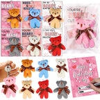 REGTEB 28-Pack Kids Valentines Cards with Bear Plush Keychains – Classroom Gifts & Party Favors