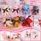 REGTEB 28-Pack Kids Valentines Cards with Bear Plush Keychains – Classroom Gifts & Party Favors