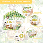 Rejoice Bunny 120PCS Jungle Safari Party Supplies for 20 Guests – Plates, Napkins, Cups & Cutlery