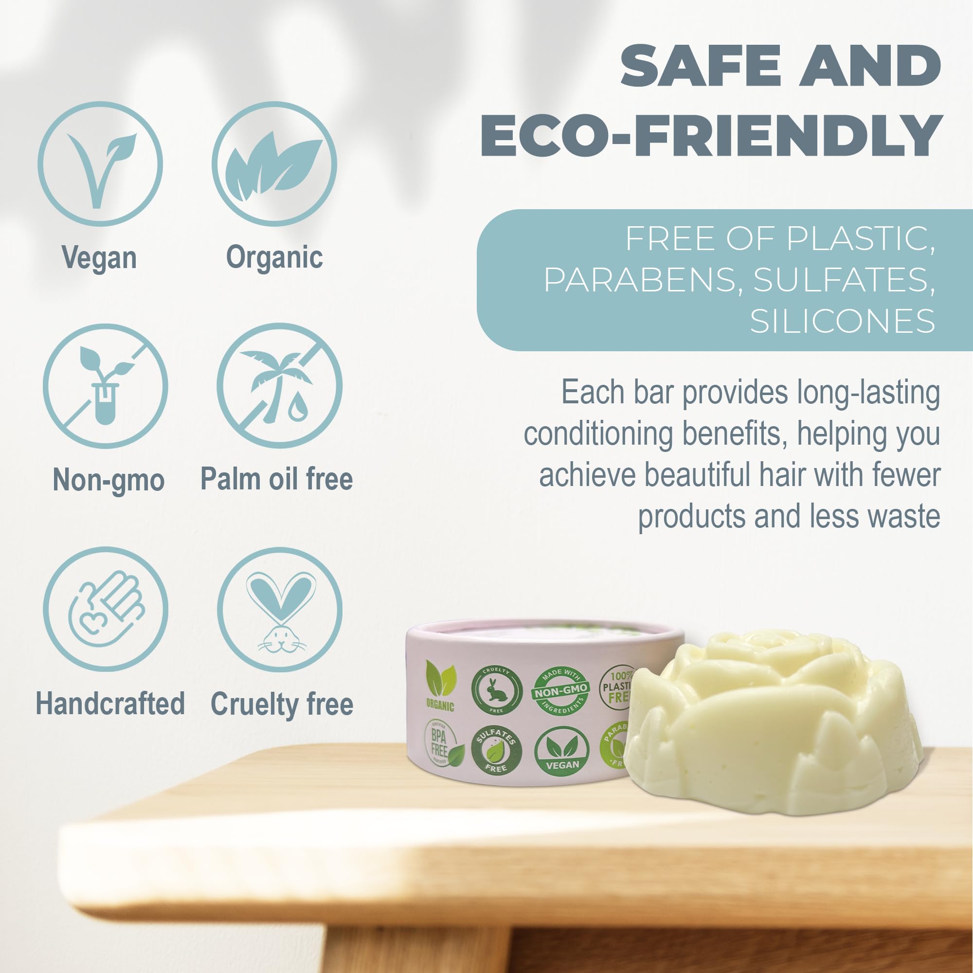 Relaxcation Bio-Conditioner-Bar für geschädigtes Haar – unparfümiert, handgemacht in den USA